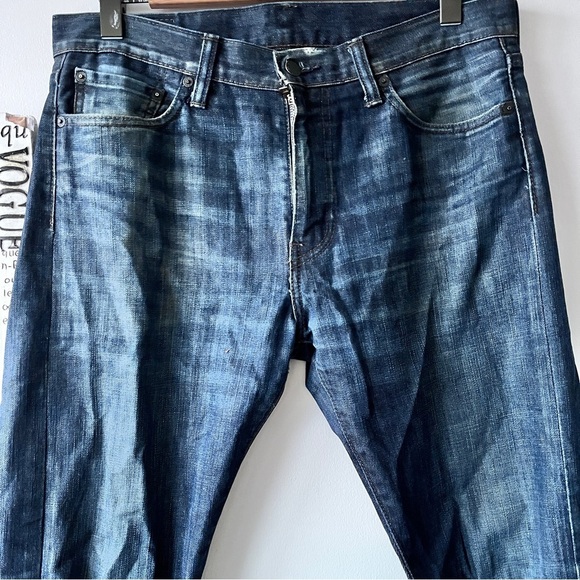 Men’s Levi’s 513 Western Cowboy Dark Wash Straight Leg Jeans Size 33 X 32 - Picture 5 of 11